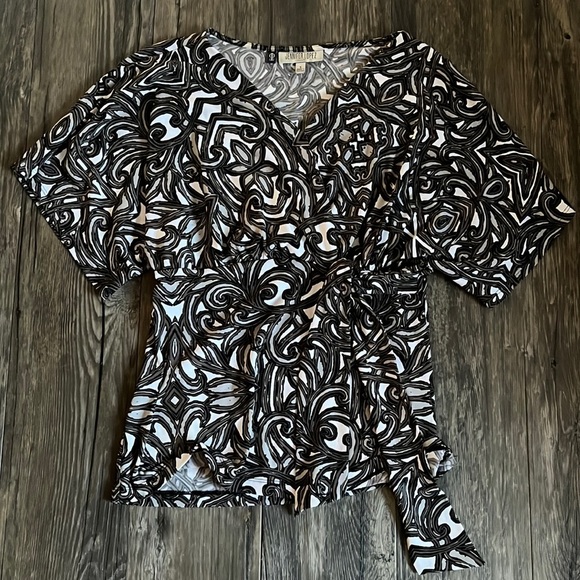 JENNIFER LOPEZ Crossover Blouse Side Tie - Picture 1 of 8